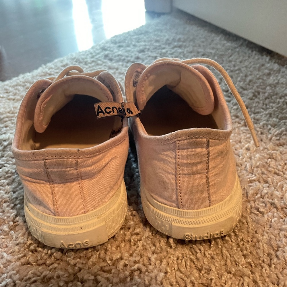 Acne Studios Pink Canvas Low Top Sneakers - Picture 3 of 5